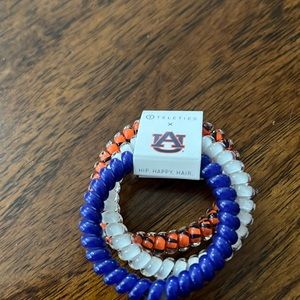 Teleties 3 pack of mini hair ties representing University of Auburn.